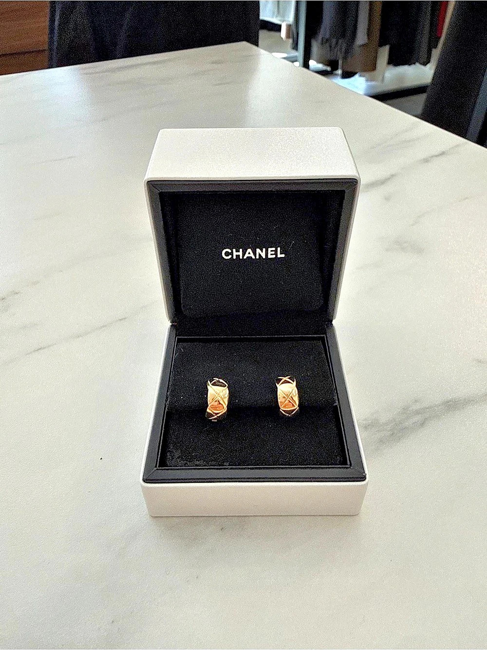 Chanel Coco Crush Mini Hoops Gold Earrings